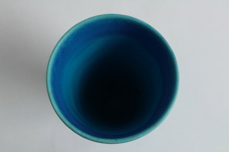 Mino ware Japan Pottery BLUE RIVERS Beer Cup/Tumbler Turquoise Matte finish