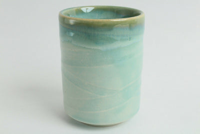 Mino ware Japanese Pottery Yunomi Chawan Tea Cup Mint Green Straight Japan