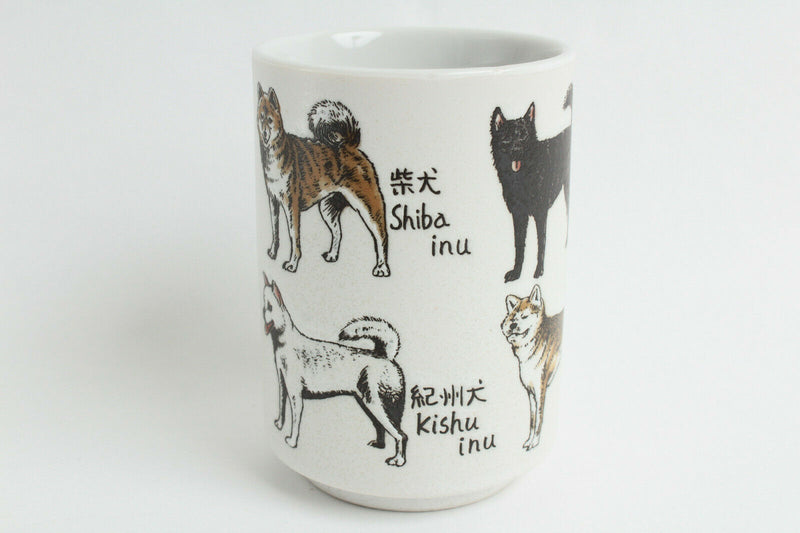 Mino ware Japanese Sushi Yunomi Chawan Tea Cup Japanese Dogs Shiba, Akita, etc.
