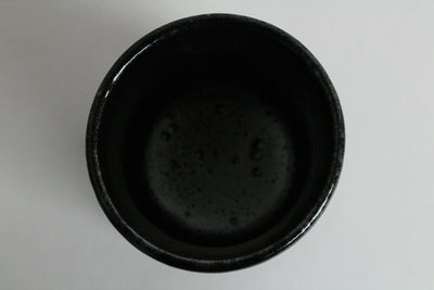 Mino ware Japanese Sushi Yunomi Chawan Wide Tea Cup Kokuyu-yohen Black