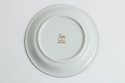 Mino ware Japanese Ceramics Round Plate/Dish White Bear Gray 6.5 inch