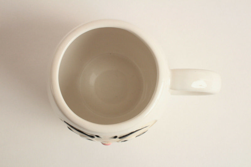 Mino ware Japanese Pottery Mug Cup Daruma Shape Pearl White made in Japan