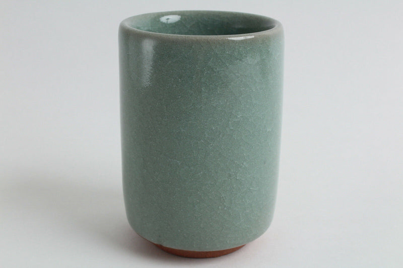 Mino ware Japanese Ceramics Sushi Yunomi Chawan Tea Cup Emerald Green Crackled