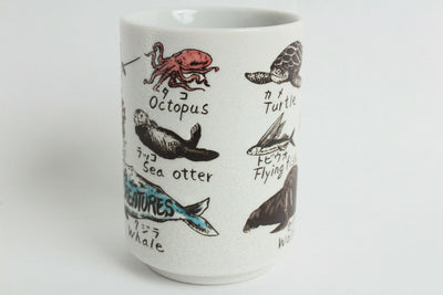 Mino ware Japanese Ceramics Sushi Yunomi Chawan Tea Cup Sea Creatures
