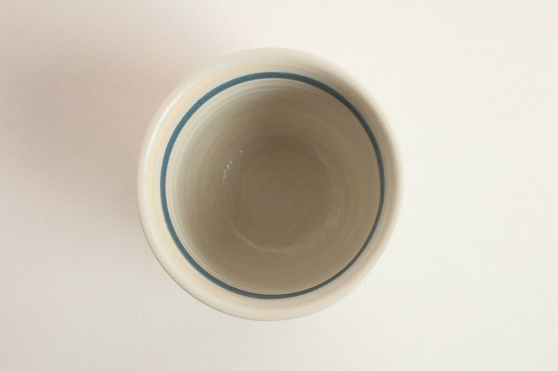Mino ware Japan Pottery Yunomi Chawan Tea Cup Sleeping Owl Hand-drawn White