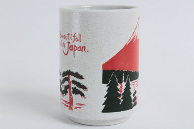 Mino ware Japanese Sushi Yunomi Chawan Tea Cup Sunrise from Red Mt. Fuji