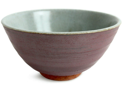 Mino ware Japanese Pottery Rice Bowl Matte Wine Red Akagusuri made in Japan