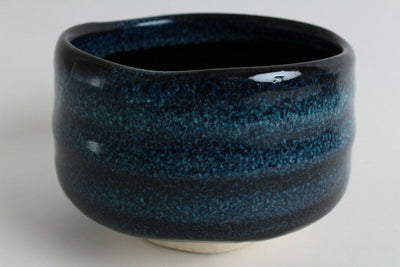 Mino ware Japanese Pottery Tea Ceremony Matcha Bowl Deep Navy Blue made in Japan