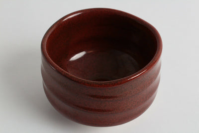 Mino ware Japanese Pottery Tea Ceremony Matcha Bowl Burgundy Red Tetsu Aka