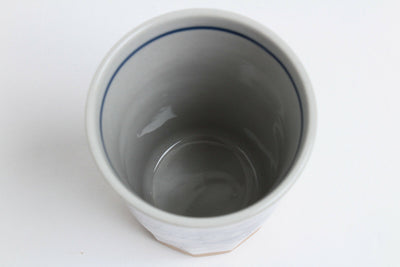 Mino ware Japanese Yunomi Chawan Long Tea Cup Blue Dragon White made in Japan