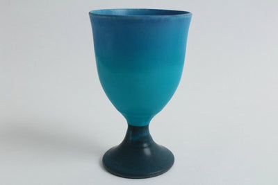 Mino ware Japanese Pottery BLUE RIVERS Wine Cup Turquoise Matte finish