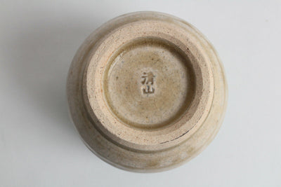 Mino ware Japanese Pottery Yunomi Chawan Tea Cup Emerald Green Glaze on Ocher