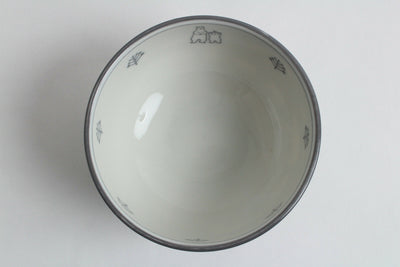 Mino ware Japanese Ceramics Large Bowl Polar Bear Gray made in Japan
