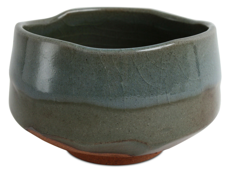 Mino ware Japan Pottery Tea Ceremony Matcha Bowl Moss Green & Sapphire Blue