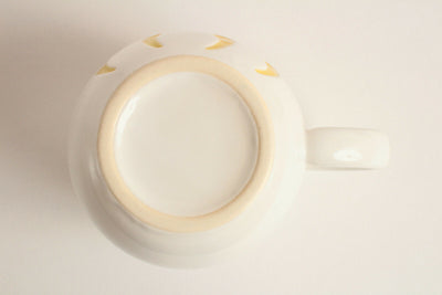 Mino ware Japanese Pottery Mug Cup Daruma Shape Pearl White made in Japan