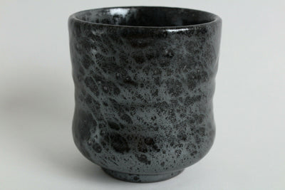 Mino ware Japanese Sushi Yunomi Chawan Wide Tea Cup Kokuyu-yohen Black