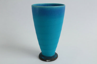Mino ware Japan Pottery BLUE RIVERS Beer Cup/Tumbler Turquoise Matte finish