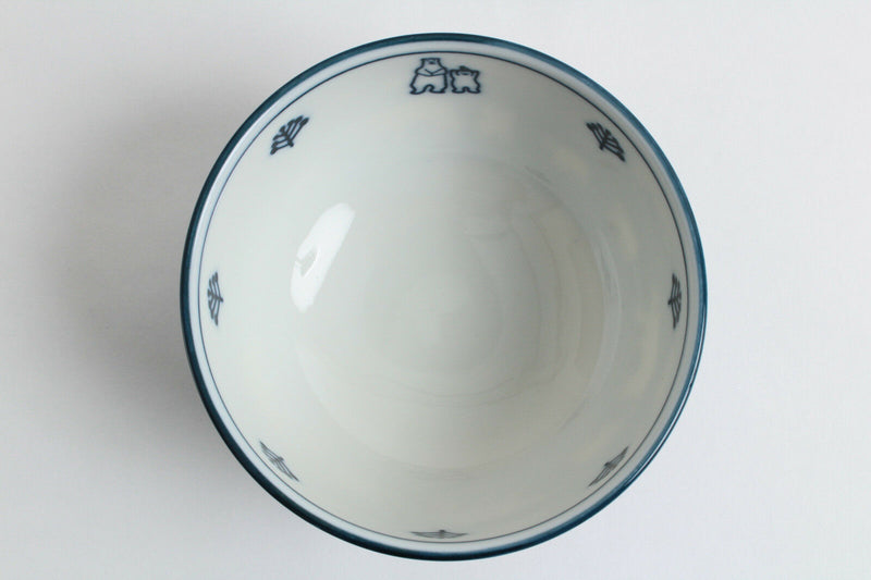 Mino ware Japanese Ceramics Large Bowl Polar Bear Navy made in Japan
