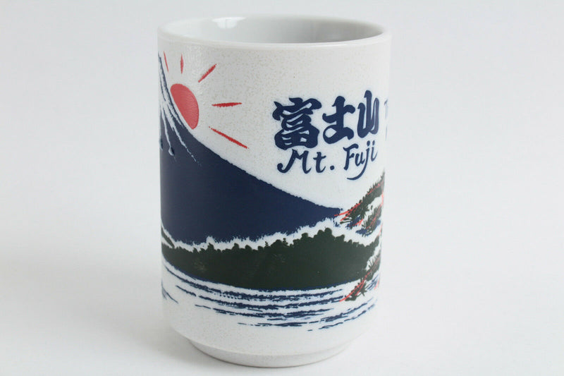 Mino ware Japanese Sushi Yunomi Chawan Tea Cup Sunrise from Blue Mt. Fuji