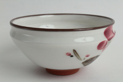 Mino ware Japanese Pottery Tea Ceremony Matcha Bowl Plum Flowers White Kyo-style