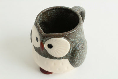 Mino ware Japanese Pottery Mug Cup Owl Shape Stone Charcoal made in Japan