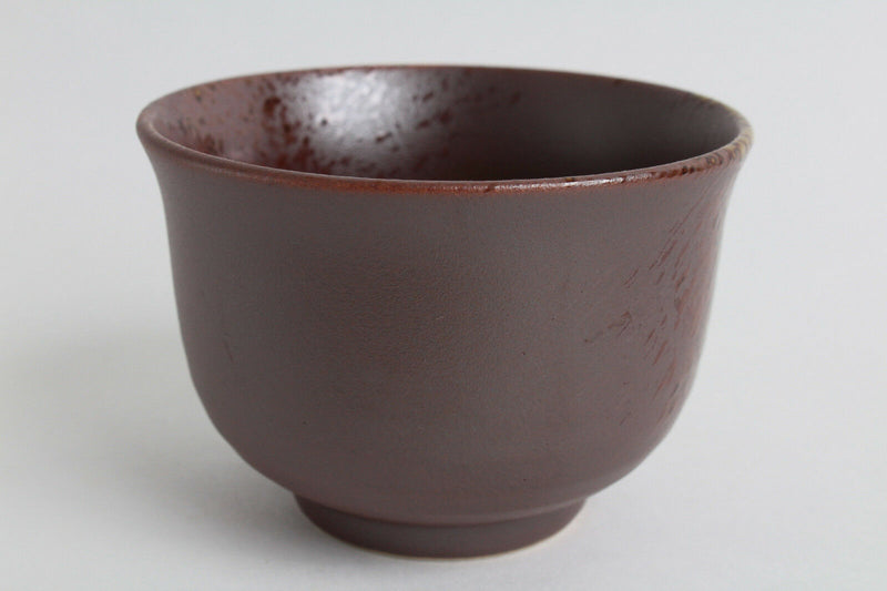 Mino ware Japanese Pottery Yunomi Chawan TeaCup Nanban Sencha Russet Red & Ocher