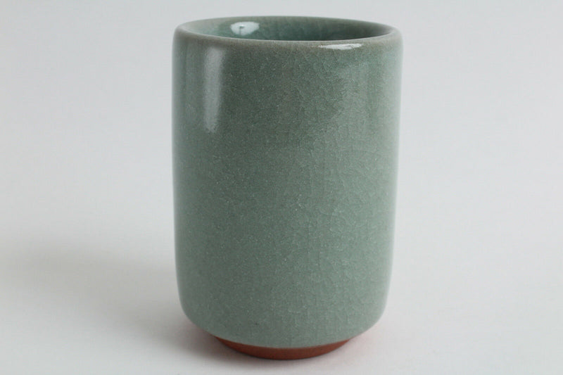 Mino ware Japanese Ceramics Sushi Yunomi Chawan Tea Cup Emerald Green Crackled
