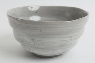 Mino ware Japanese Pottery Rice Bowl Sleeping Cat Sanaegama Gray made in Japan