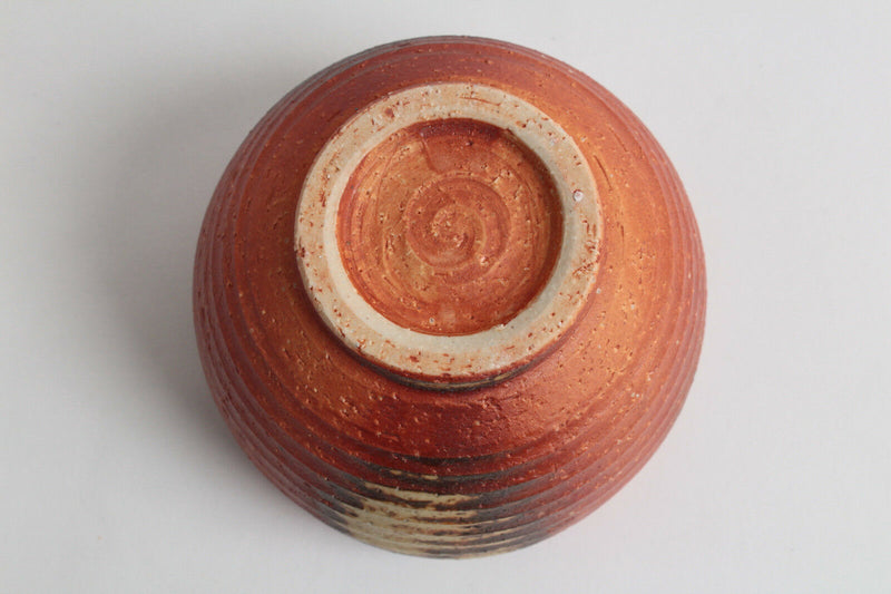 Mino ware Japan Pottery Large Bowl Pumpkin Orange Burnt Ocher (Matcha/Rice)