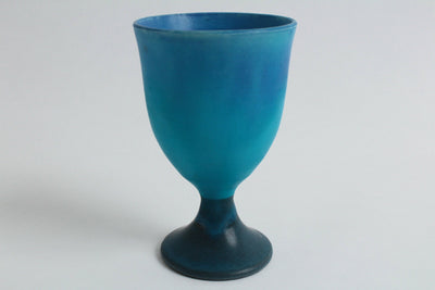 Mino ware Japanese Pottery BLUE RIVERS Wine Cup Turquoise Matte finish