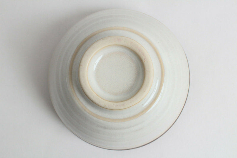 Mino ware Japanese Ceramics Bowl Sky Blue Crackled Glaze & Off White w/Brown