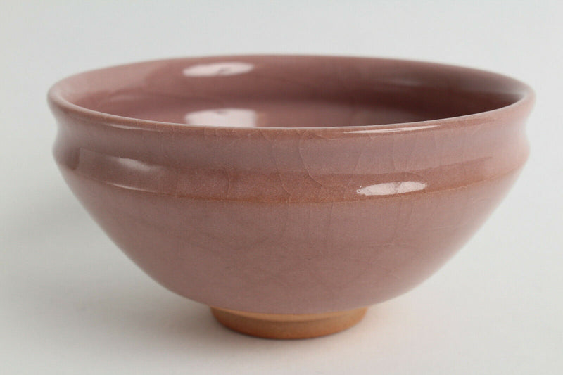 Mino ware Japanese Pottery Tea Ceremony Matcha Bowl Russet Pink Kyo-style