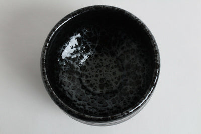 Mino ware Japanese Pottery Tea Ceremony Matcha Bowl Black Bubble Yohentenmoku