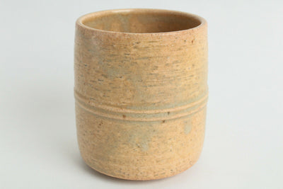 Mino ware Japanese Pottery Yunomi Chawan Tea Cup Matte Ocher w/ Brown dots