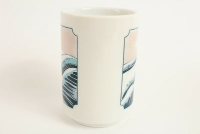 Mino ware Japan Ceramics Sushi Yunomi Chawan Tea Cup Big Wave & Mt. Fuji