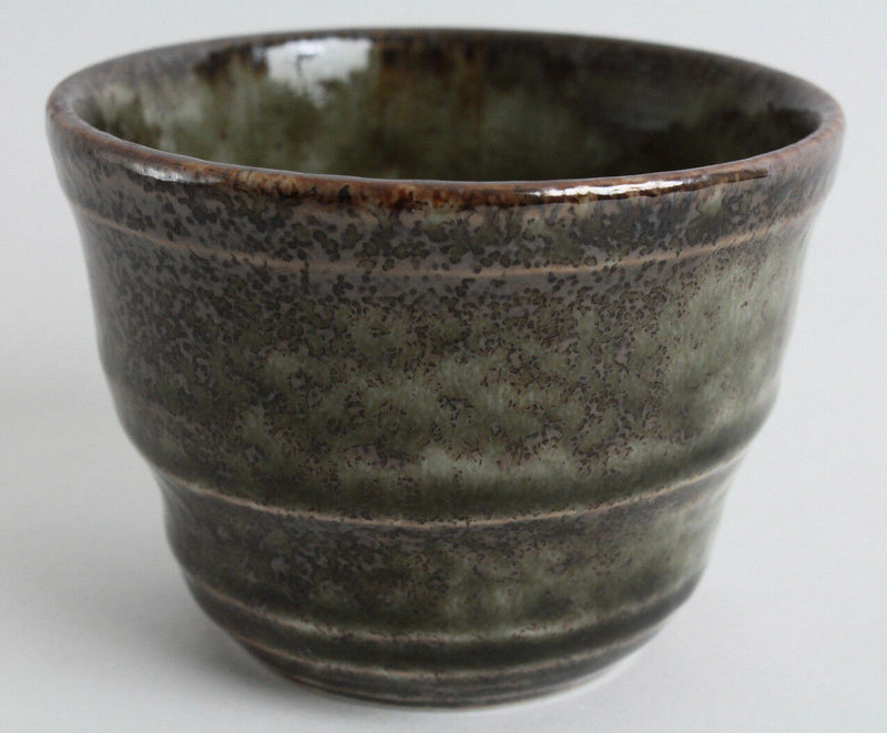 Mino ware Japanese Pottery Yunomi Chawan Tea Cup Sobachoko Browny Moss Green