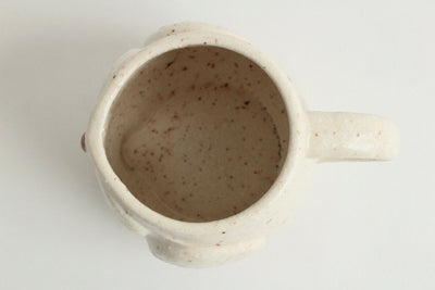 Mino ware Japanese Pottery Mug Cup Owl Shape Chiffon White made in Japan