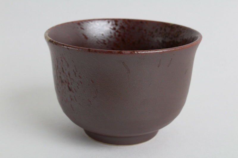 Mino ware Japanese Pottery Yunomi Chawan TeaCup Nanban Sencha Russet Red & Ocher