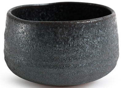Mino ware Japan Pottery Tea Ceremony Matcha Bowl Black Crystal Matte Finish