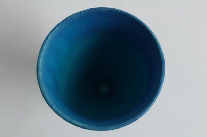 Mino ware Japanese Pottery BLUE RIVERS Wine Cup Turquoise Matte finish
