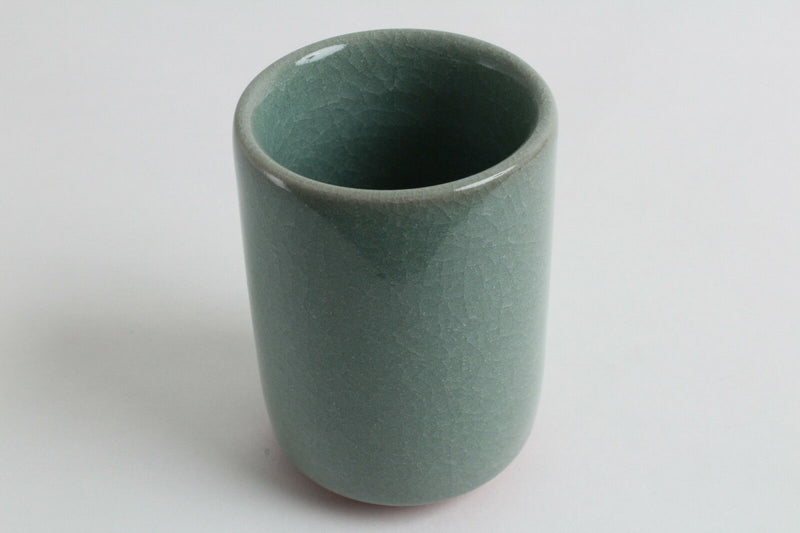Mino ware Japanese Ceramics Sushi Yunomi Chawan Tea Cup Emerald Green Crackled