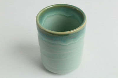 Mino ware Japanese Pottery Yunomi Chawan Tea Cup Mint Green Straight Japan