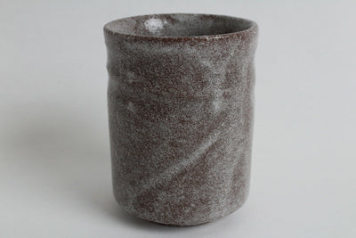 Mino ware Japanese Pottery Yunomi Chawan Tea Cup Powder White on Burnt Brown