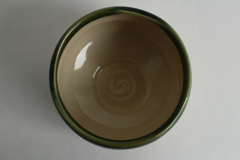 Mino ware Japanese Pottery Tea Ceremony Matcha Bowl Oribe Green Glaze on Ocher