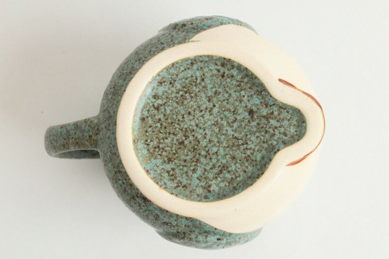 Mino ware Japanese Pottery Mug Cup Owl Shape Sage Green made in Japan