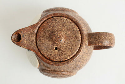Mino ware Japanese Pottery Teapot Kyusu Owl Shape Coffee Brown made in Japan