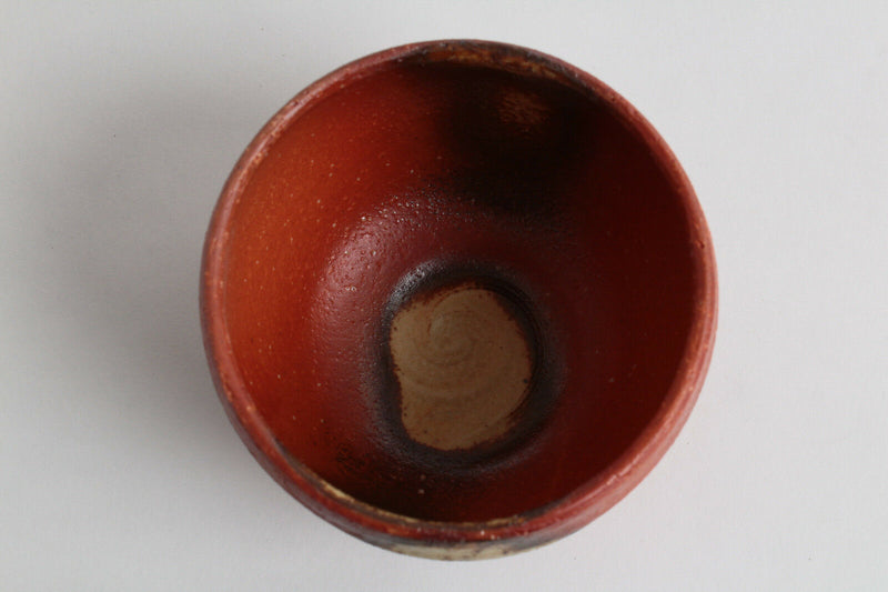 Mino ware Japan Pottery Large Bowl Pumpkin Orange Burnt Ocher (Matcha/Rice)