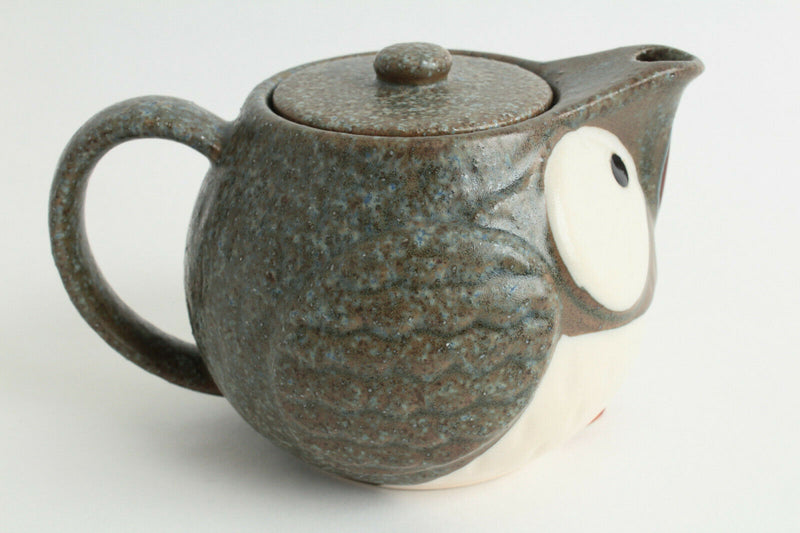 Mino ware Japanese Pottery Teapot Kyusu Owl Shape Stone Charcoal made in Japan