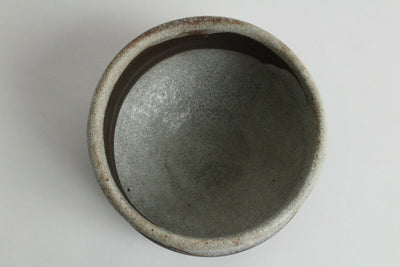Mino ware Japanese Pottery Tea Ceremony Matcha Bowl Stone Gray w/ Cross Lines