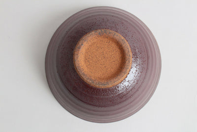 Mino ware Japanese Pottery Rice Bowl Matte Wine Red Akagusuri made in Japan